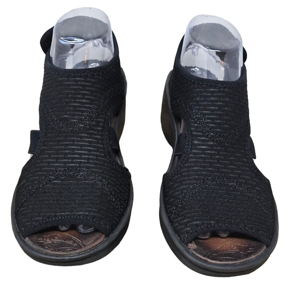 BZees Dream Women's Black Adjustable Back Strap 3" Heel Sandals 8